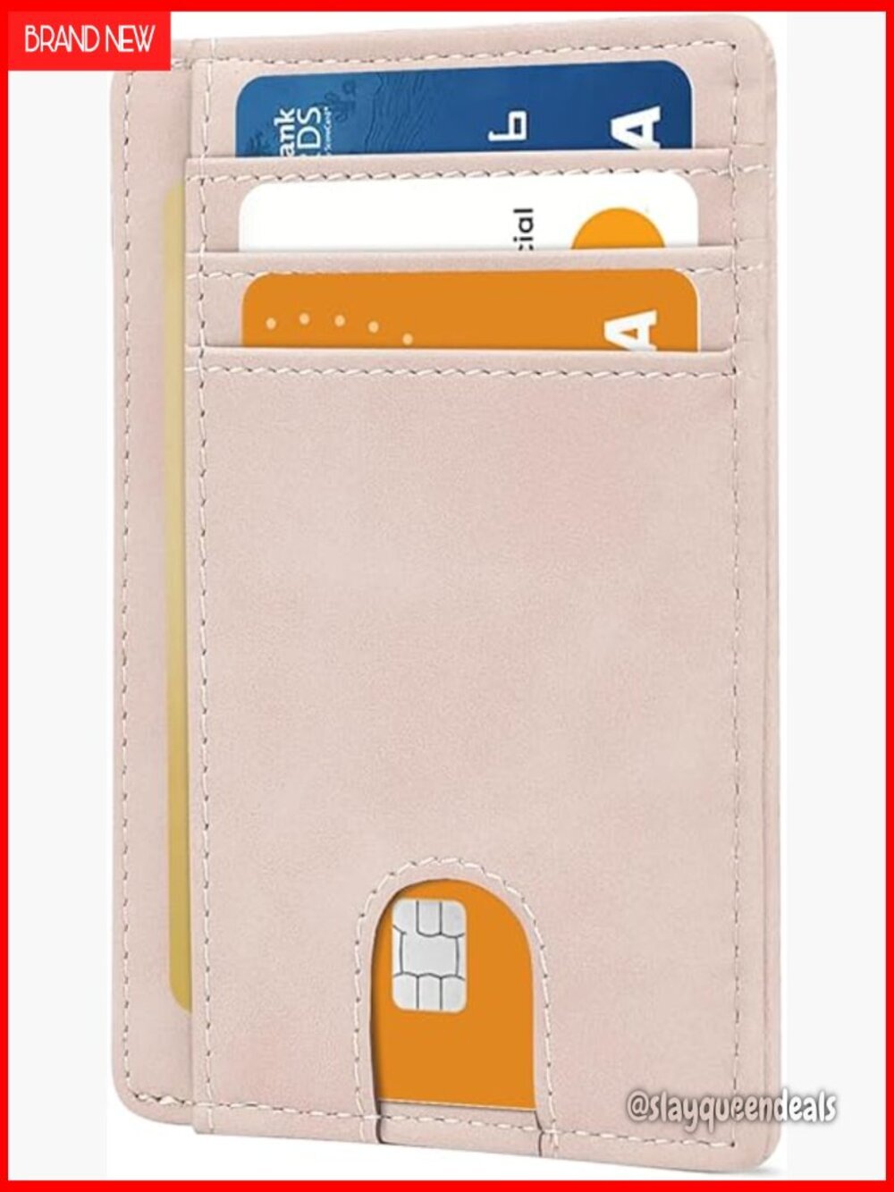 Slim RFID Blocking Leather Front Pocket Wallet Minimalist Card Holder